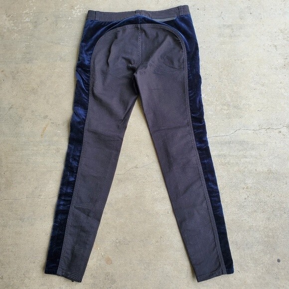 Stella McCartney Black Denim trimmed  Blue Velvet Slim Ankle Zip Jeans 27 - Picture 4 of 15